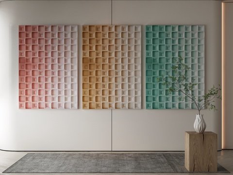  极简侘寂风抽象挂画3d模型 