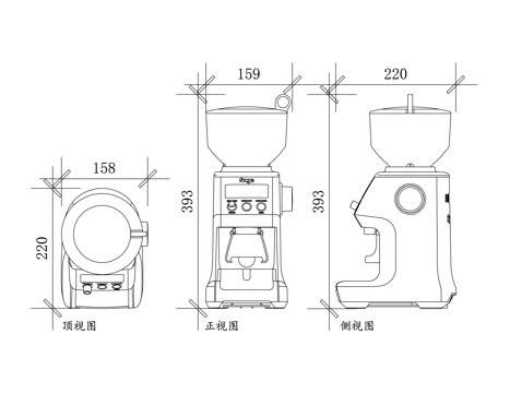 咖啡磨豆机 电动磨豆机 手动咖啡磨 咖啡豆研磨机 磨咖啡粉机cad施工图