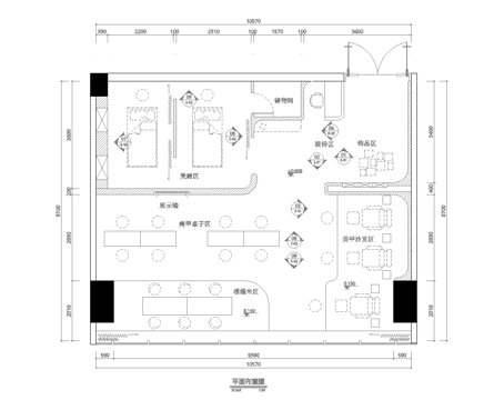 美甲美瞳 美容店  最新全套 施工图 效果图合集cad施工图