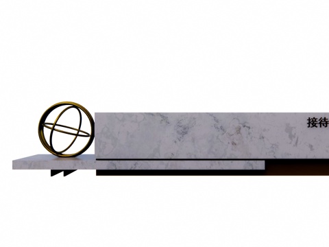 前台 公司前台 办公室 展厅 电脑su模型