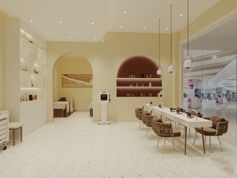 美甲美瞳店  最新全套 施工图 效果图合集cad施工图