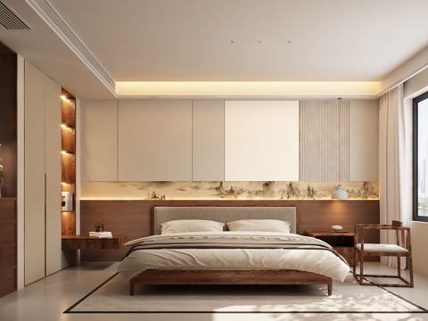  宋式风卧室3d模型 