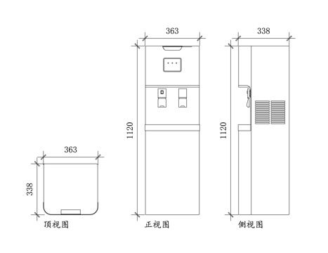 直饮机 冷水机 冰水机 凉饮机 制冷饮水机cad施工图
