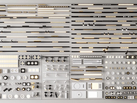  现代筒灯射灯3d模型 