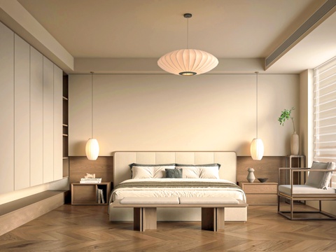  宋式风卧室3d模型 