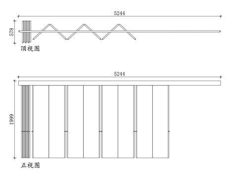 移动隔断 活动隔断 折叠隔断 推拉隔断 移动式隔墙cad施工图