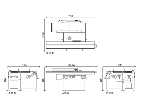 木工锯 木材锯切机 木料切割机 木工切割机 板材切割机cad施工图