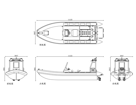 救生小艇 救援艇 应急救生艇 海上救生艇 船舶救生艇cad施工图