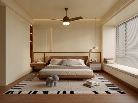  中古风卧室3d模型 