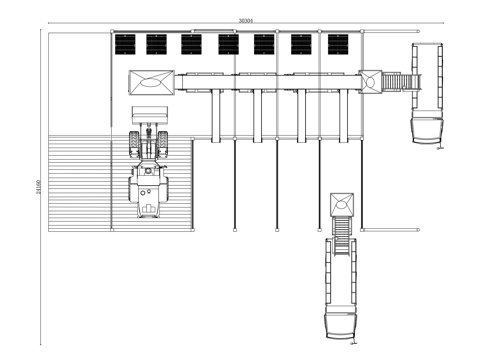 垃圾中转站 垃圾分类站 废品回收中心 环卫回收点 废物处理站cad施工图