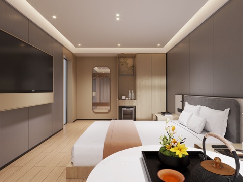  酒店客房3d模型 