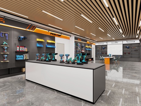  现代五金店 五金展厅 家居展厅 五金零售店3d模型 