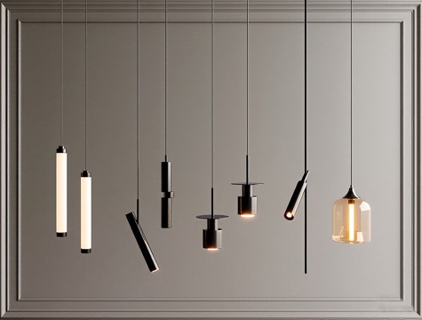  现代小吊灯3d模型 