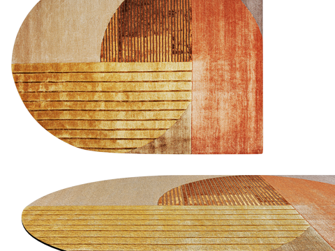  现代简约地毯 地毯  客厅地毯 多边形地毯 造型地毯3d模型 