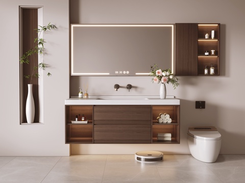  新中式浴室柜 洗手柜3d模型 