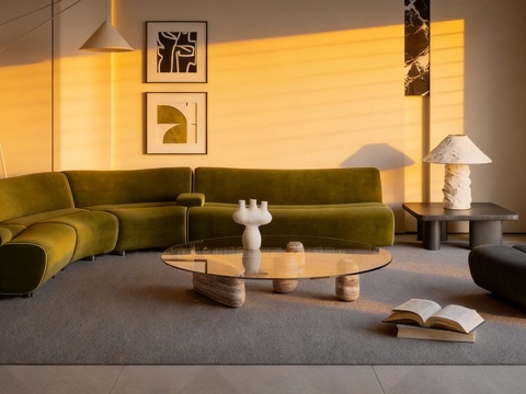  沙发茶几组合3d模型 