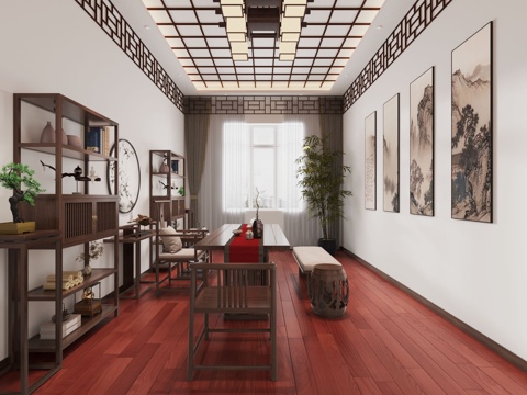  新中式诊室3d模型 