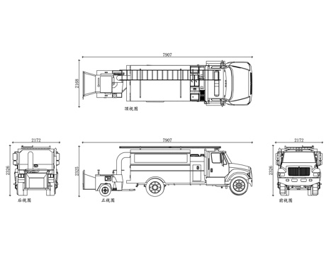 木屑运输车 木料转运车 木渣货运车 锯末卡车 木屑运载车cad施工图