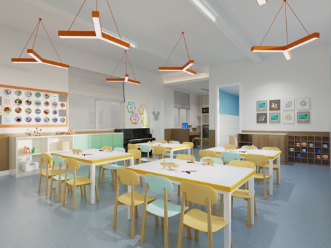  幼儿园教室 幼儿园活动室3d模型 