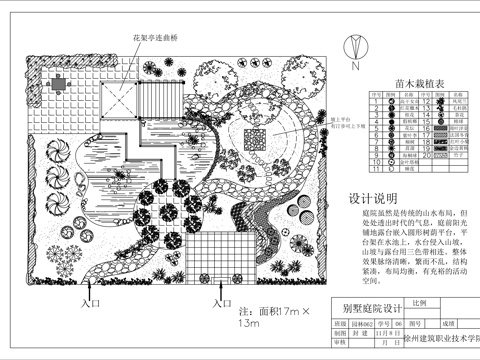 别墅庭院花园平面图CADcad施工图