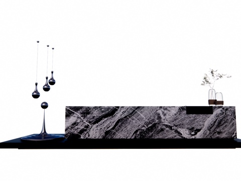 办公室 前台 展厅su模型