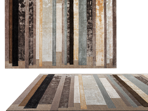  现代简约地毯 地毯  客厅地毯 多边形地毯 造型地毯3d模型 