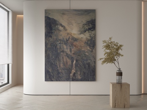  极简侘寂风抽象挂画3d模型 