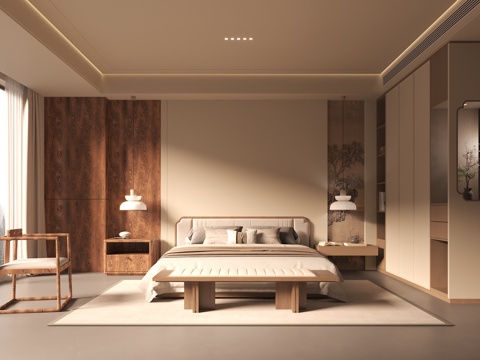  宋式风卧室3d模型 