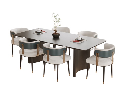  现代餐桌椅组合3d模型 