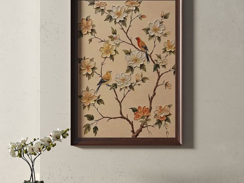  中古，复古，装饰画3d模型 