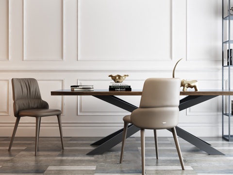  现代餐桌椅组合 装饰摆件 工艺品 装饰柜 书柜 酒柜 背景墙3d模型 