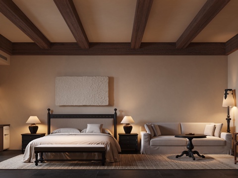 民宿客房su模型