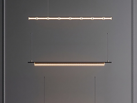  现代长吊灯3d模型 