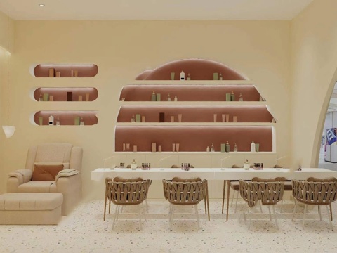 美甲店 美容店 最新全套 施工图 效果图合集cad施工图