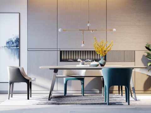  现代餐厅 餐厅 北欧餐厅 现代餐桌椅 北欧餐桌椅 餐桌椅3d模型 