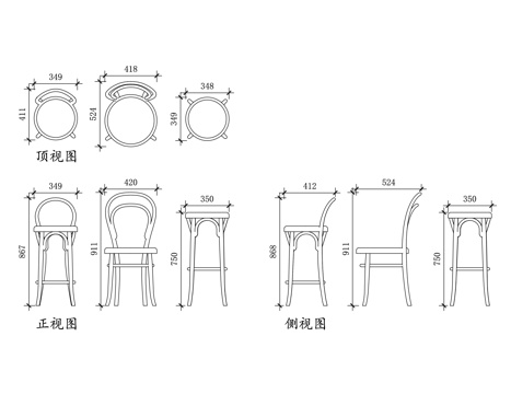 咖啡厅椅 休闲咖啡椅 简约咖啡椅 餐厅咖啡椅 铁艺咖啡椅cad施工图