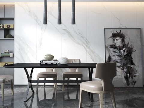  现代餐桌椅 椅子 餐厅3d模型 