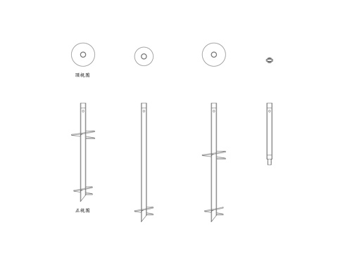 螺旋地桩 地螺丝 螺旋桩 螺纹桩 螺旋锚桩cad施工图