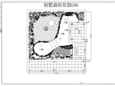 别墅庭院花园平面图CADcad施工图