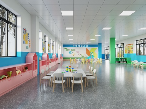  幼儿园教室 幼儿园活动室3d模型 