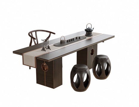  现代茶桌椅3d模型 