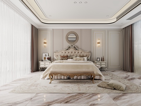  简欧衣帽间3d模型 