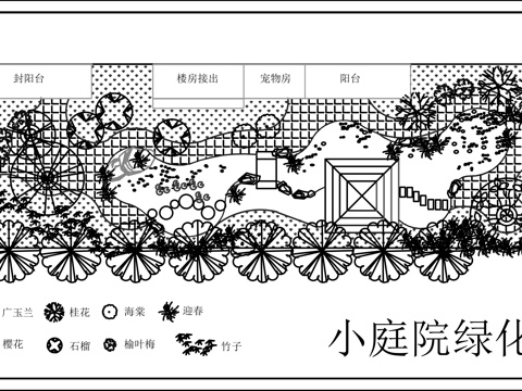 别墅庭院景观绿化CADcad施工图