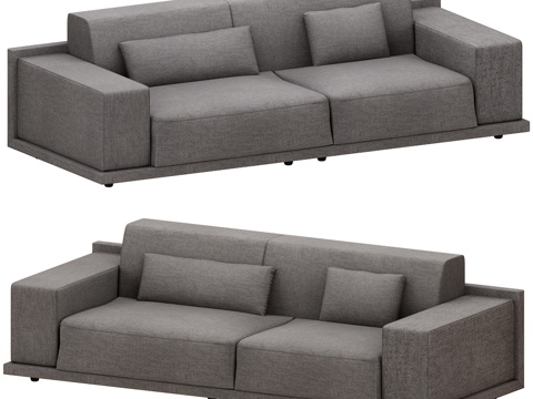  三人沙发3d模型 