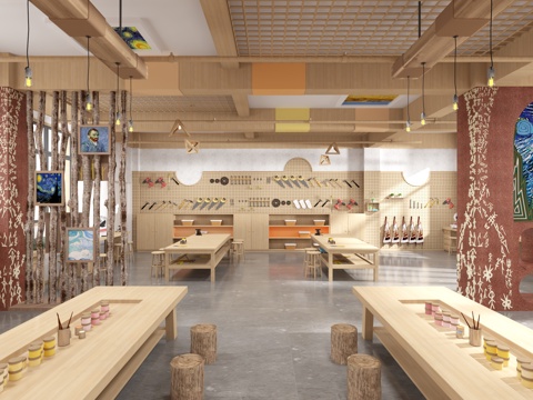  学校美工室幼儿园3d模型 