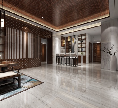  中式茶馆 茶室 茶餐厅3d模型 