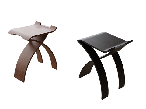  现代凳子 边几角几3d模型 