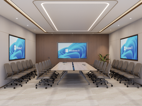 现代会议室su模型