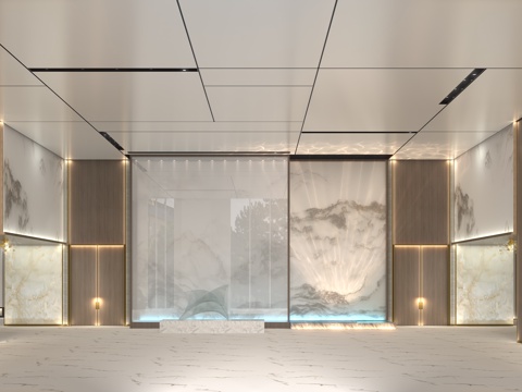  售楼处接待大厅3d模型 