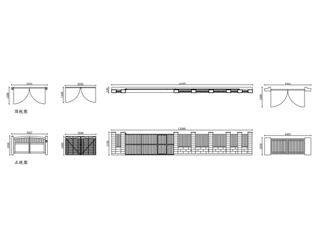 木质庭院门 实木车道门 木制大门 实木庭院门 木质车库门cad施工图